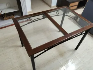 Mesa comedor cristal y 4 sillas