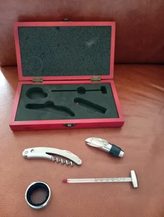 Kit Catador de Vinos Caja madera cerezo.