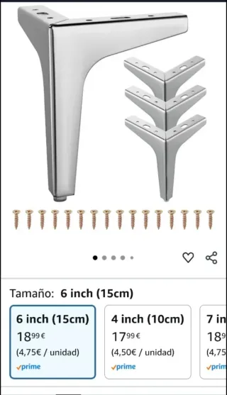 8 Patas Metálicas para Muebles
