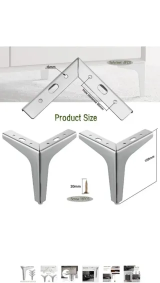 8 Patas Metálicas para Muebles