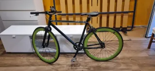 Bici Fixie Negra Ruedas Verdes