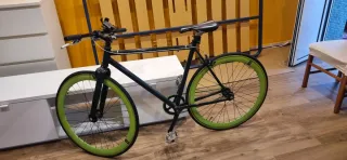 Bici Fixie Negra Ruedas Verdes