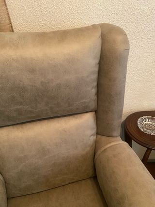 Conjunto 2 sofás orejeros tela beige