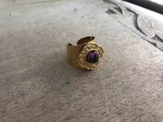 Anillo Acero Inoxidable con Piedra Rubí Zoisita