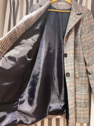 Abrigo de paño fino a cuadros