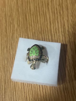 Anillo Tortuga Baño Oro 14k Ajustable