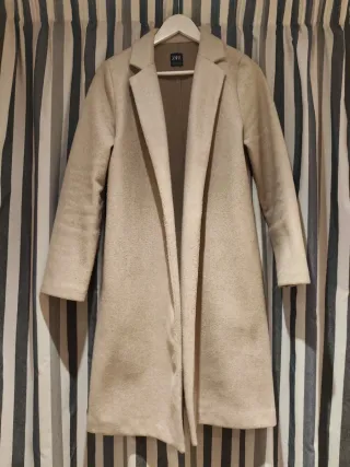Abrigo paño Zara beige Talla L
