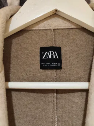 Abrigo paño Zara beige Talla L
