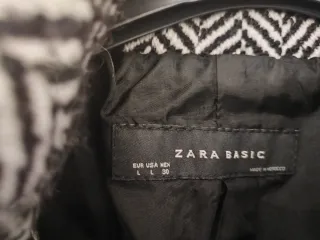 Abrigo Zara Negro y Blanco