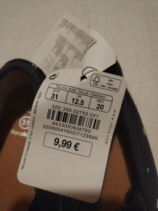 Alpargatas niño talla 31