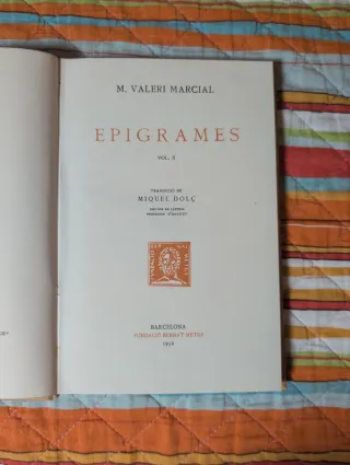 Epigrames II - Marcial. Colecció Bernat Metge