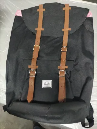 Mochila Herschel Negra con detalles Rosas