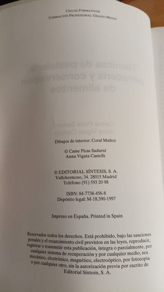 Técnicas de pastelería, panadería y conservació...