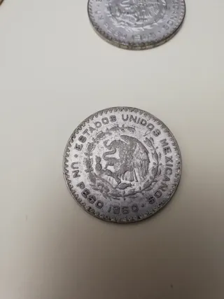 Lote 6 monedas 1 peso plata mexicano