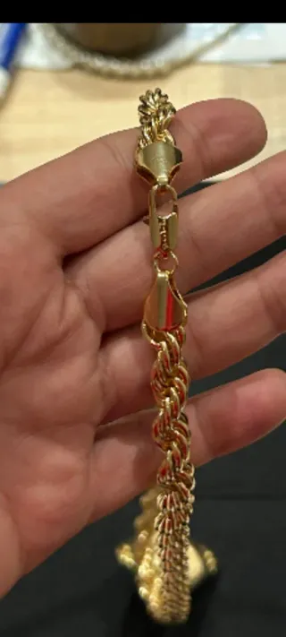 Cadena Salomónica 60cm 8mm y Colgante Bañado 18k