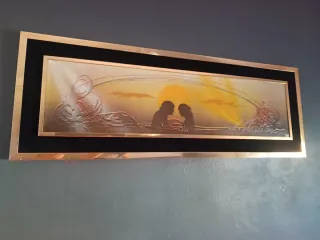 Cuadro Decorativo Dorado y Multicolor