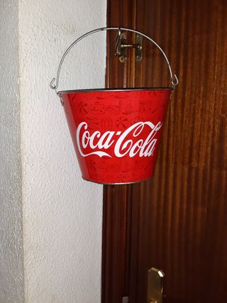 Cubo Coca-Cola Metálico Rojo