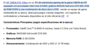 Ordenador HP - 870-108ns