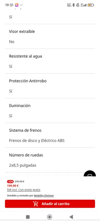 Patinete Eléctrico Olsson Fresh Slim tipo Xiaomi