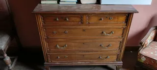 Cómoda de madera maciza años 70