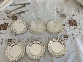 N. 6 Sottobicchieri silver plated a1000