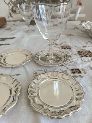 N. 6 Sottobicchieri silver plated a1000