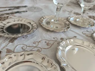 N. 6 Sottobicchieri silver plated a1000