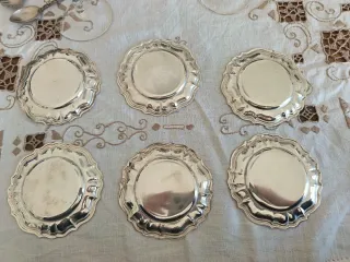 N. 6 Sottobicchieri silver plated a1000