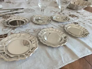 N. 6 Sottobicchieri silver plated a1000