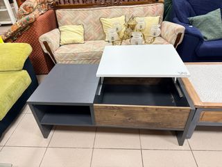 Mesa baja salón madera y metal