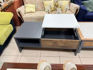 Mesa baja salón madera y metal