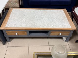 Mesa baja salón madera y metal