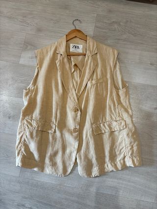 ZARA STUDIO chaleco mujer lino XS/S sin estrenar