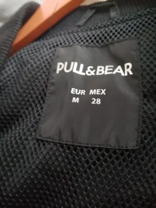 Pull&Bear Impermeable Largo Negro