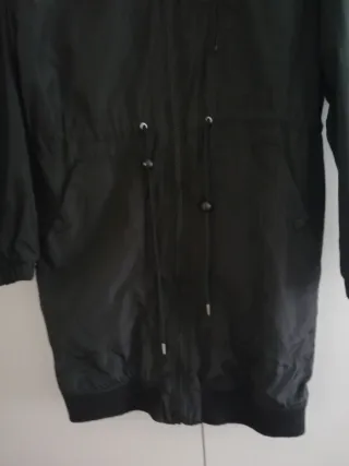 Pull&Bear Impermeable Largo Negro