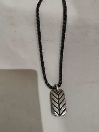 David Yurman Cadena +Colgante Chevron Plata-OniX