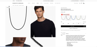 David Yurman Cadena +Colgante Chevron Plata-OniX