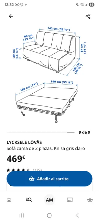 Sofá cama blanco