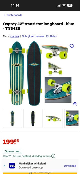 Osprey 42” Transistor Longboard – Azul