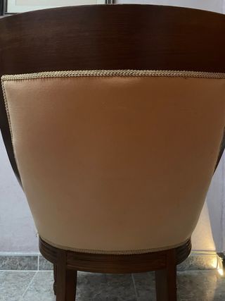 Juego 2 Sillas Antiguas Madera y Tela