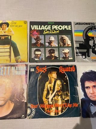 Lote 6 singles vinilo: Pop, Latino, Rock