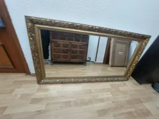 Espejo Pared Rectangular Dorado