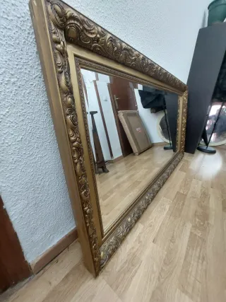 Espejo Pared Rectangular Dorado