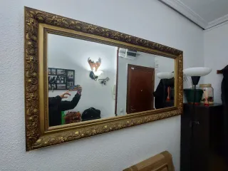 Espejo Pared Rectangular Dorado