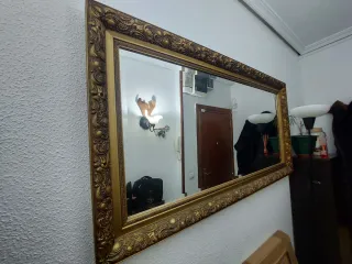 Espejo Pared Rectangular Dorado