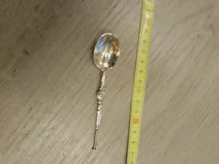 Cuchara de unción antigua de plata