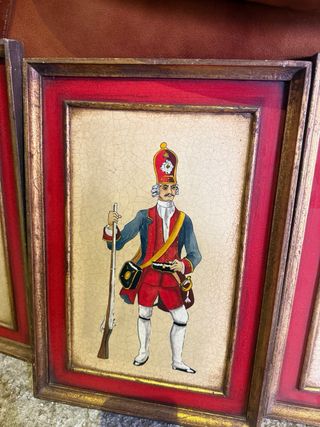 3 Cuadros Antiguos Militares