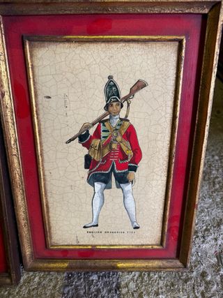 3 Cuadros Antiguos Militares