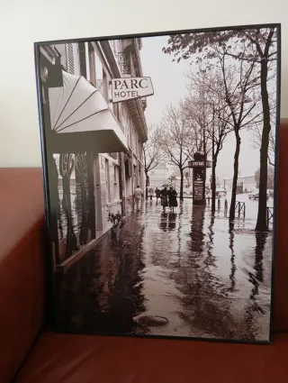 4 Cuadros Paisajes Urbanos B/N 43x56