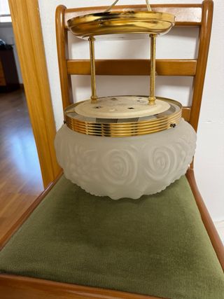 Lámpara vintage cristal y metal dorado